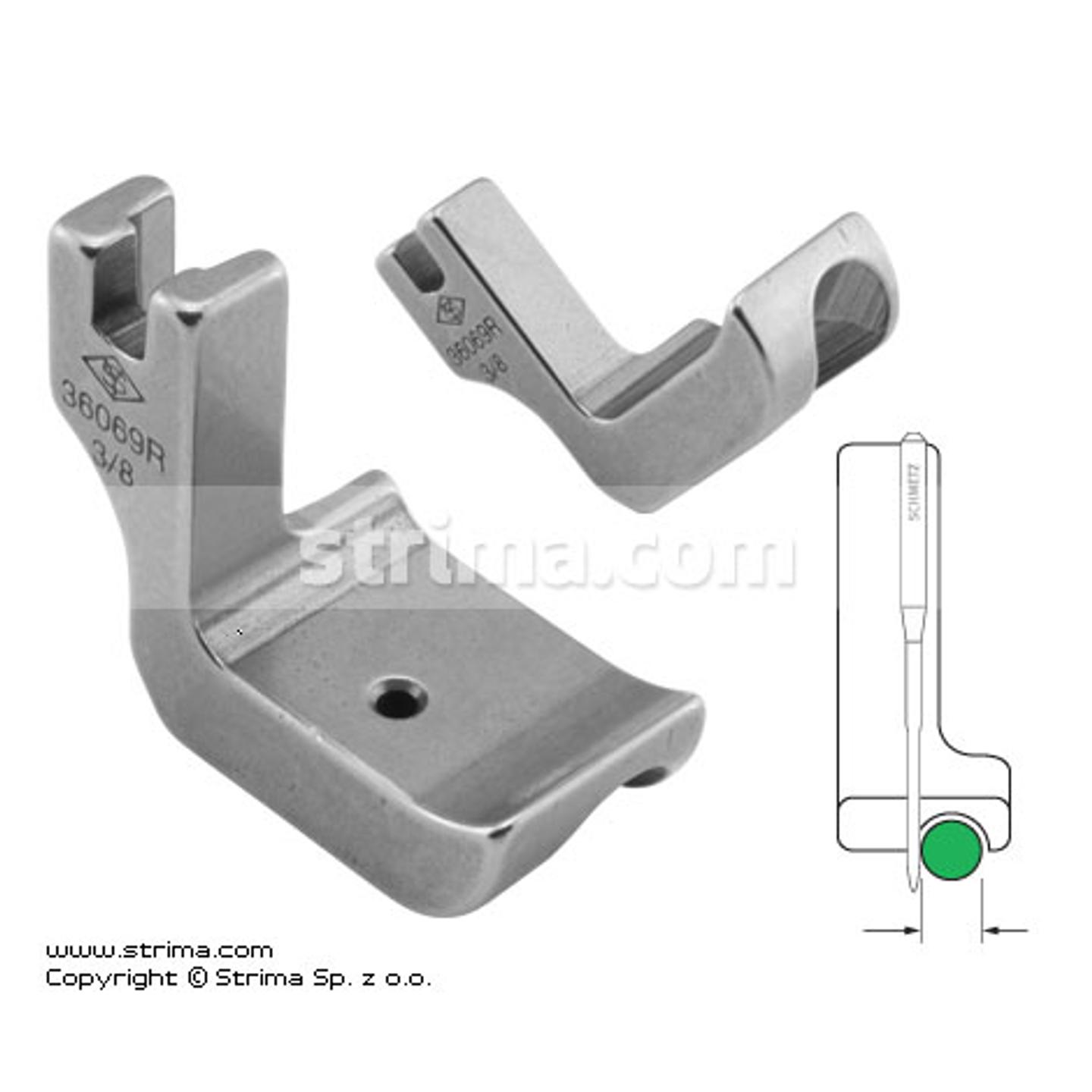 Stopka do wszywania kedry 9,5mm prawa