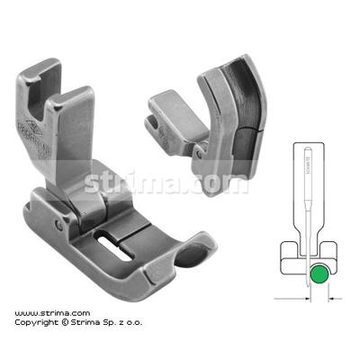 Hinged piping foot, needle feed, right 6.4mm