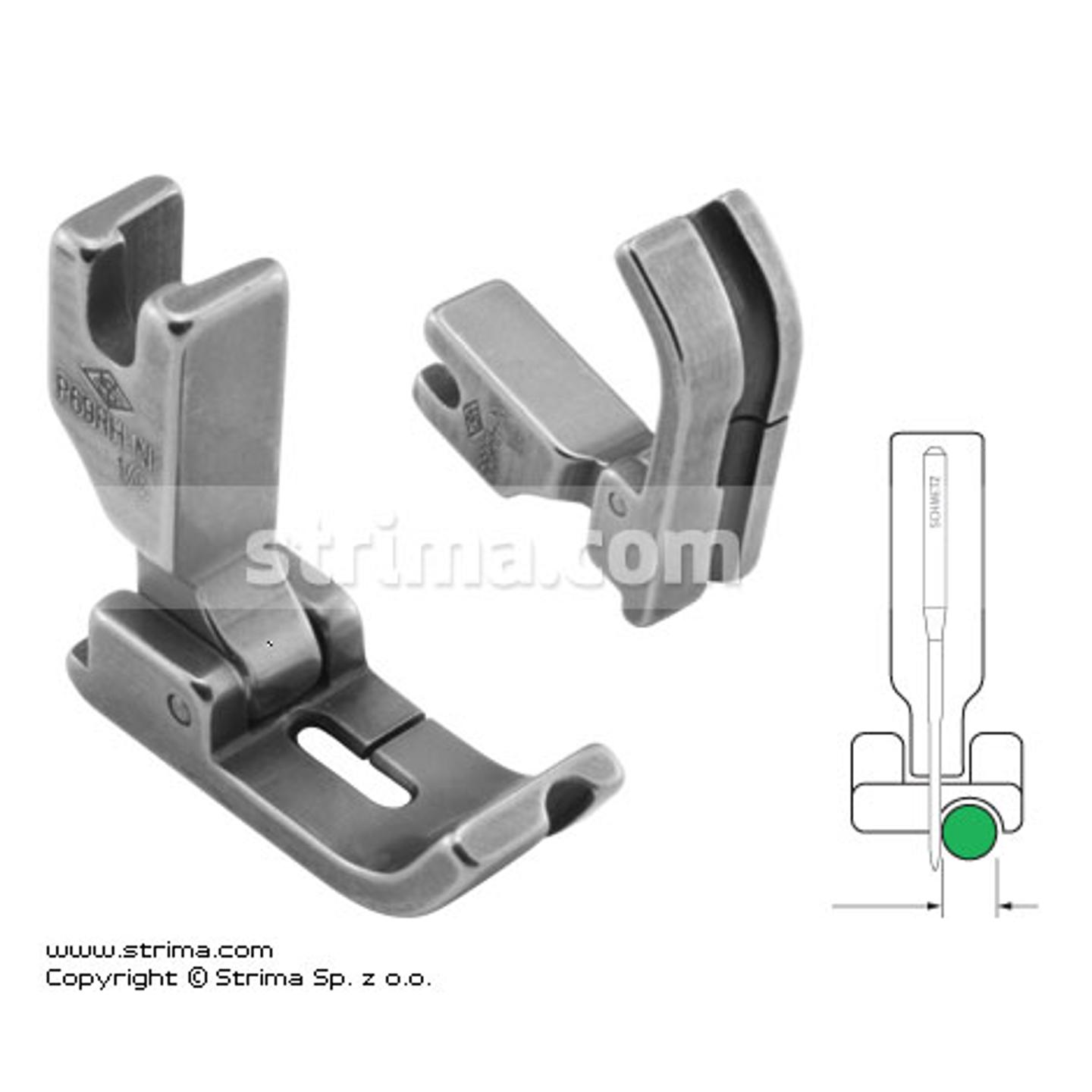 Hinged piping foot, needle feed, right 3.2mm