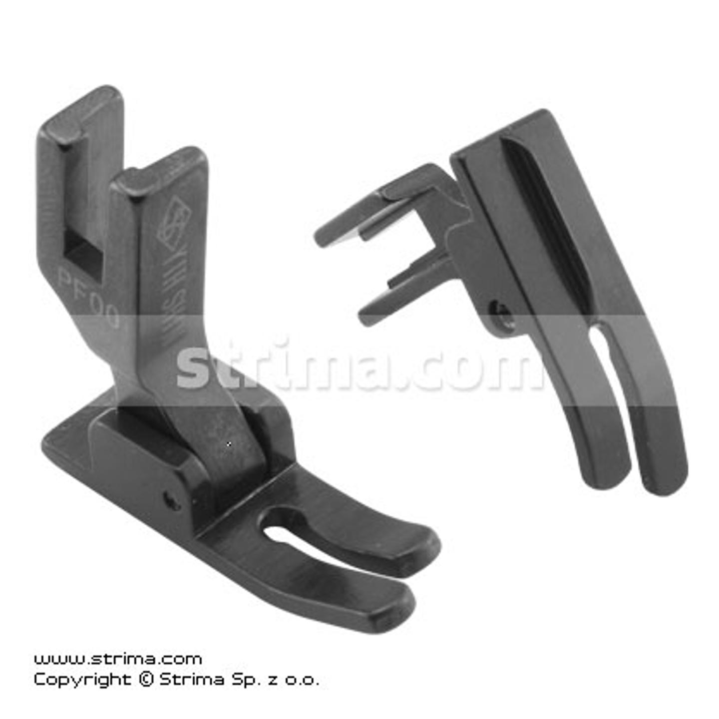 PTFE coated foot with central guide