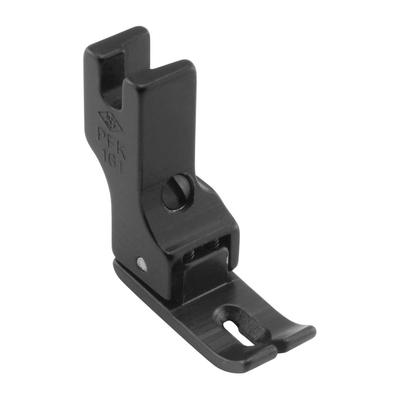 PTFE coated foot with material stopper behind the needle, for elastic materials, short runner