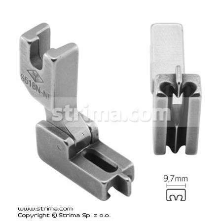 Invisible zipper needle feed foot, narrow with nib