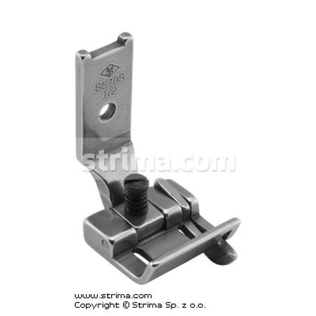 Foot for two needle lockstitch machine 1/2" with right gauge and adjustable runner angle