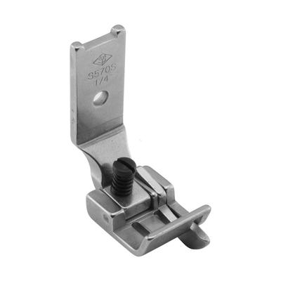 Foot for two needle lockstitch machine 1/4" with right gauge and adjustable runner angle