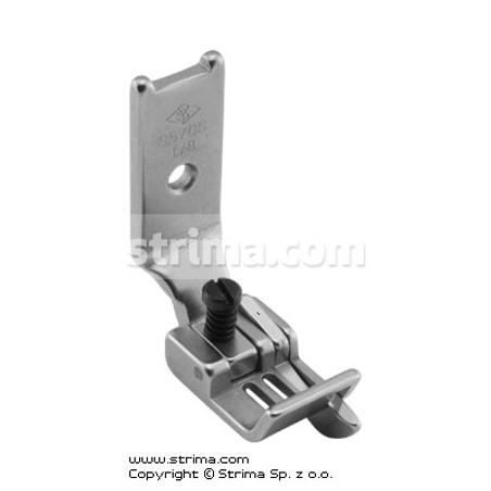Foot for two needle lockstitch machine 1/8" with right gauge and adjustable runner angle