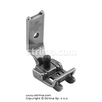 Foot for two needle lockstitch machine 1/4" with right and left gauges and adjustable runner angle