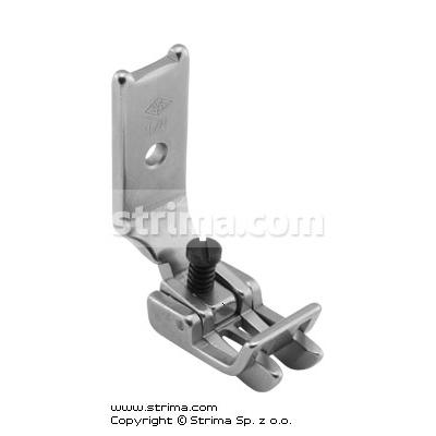 Foot for two needle lockstitch machine 1/8" with right and left gauges and adjustable runner angle