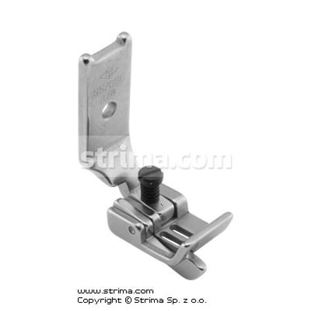 Foot for two needle lockstitch machine 1/8" with left gauge and adjustable runner angle
