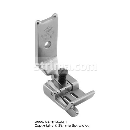 Foot for two needle lockstitch machine 3/16" with left gauge and adjustable runner angle
