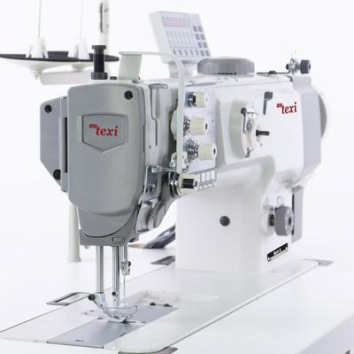 Lockstitch machine for sewing thick fabrics with automatic functions, unison feed and built-in motor - head only