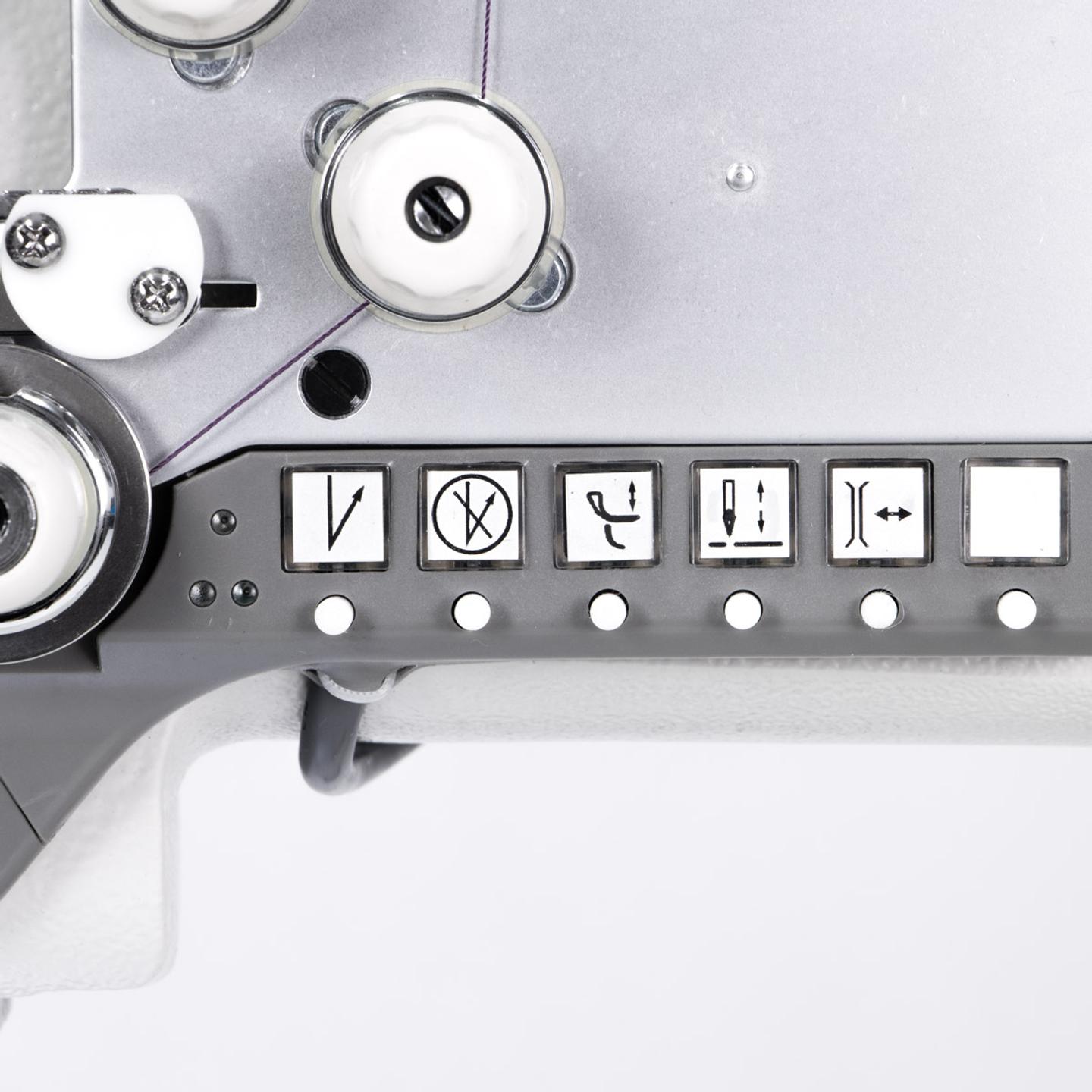 Lockstitch machine for sewing thick fabrics with automatic functions, unison feed and built-in motor - head only