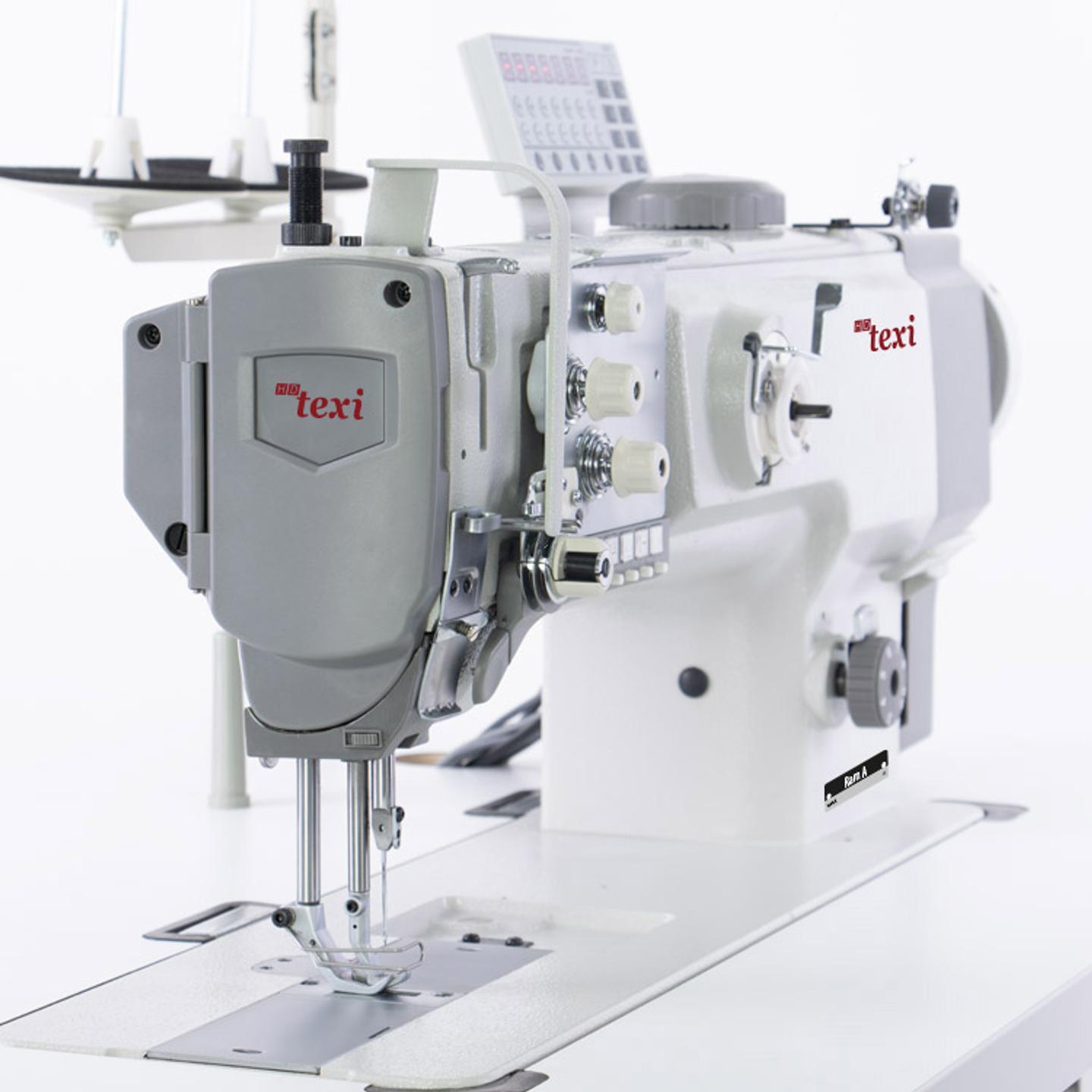 Lockstitch machine for sewing thick fabrics with automatic functions, unison feed and built-in motor - complete set