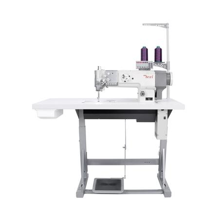 Lockstitch machine for sewing thick fabrics with automatic functions, unison feed and built-in motor - complete set