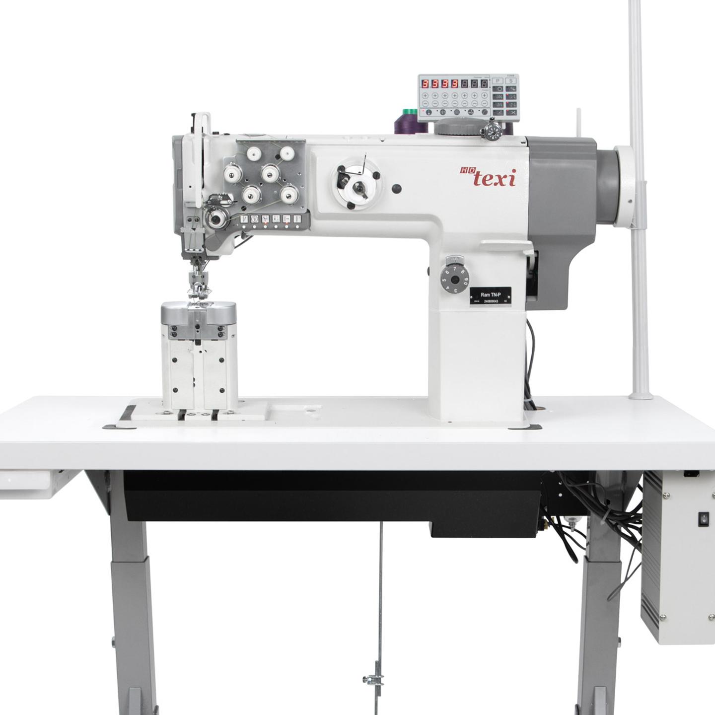 Double needle heavy duty postbed sewing machine with unison feed -  head only