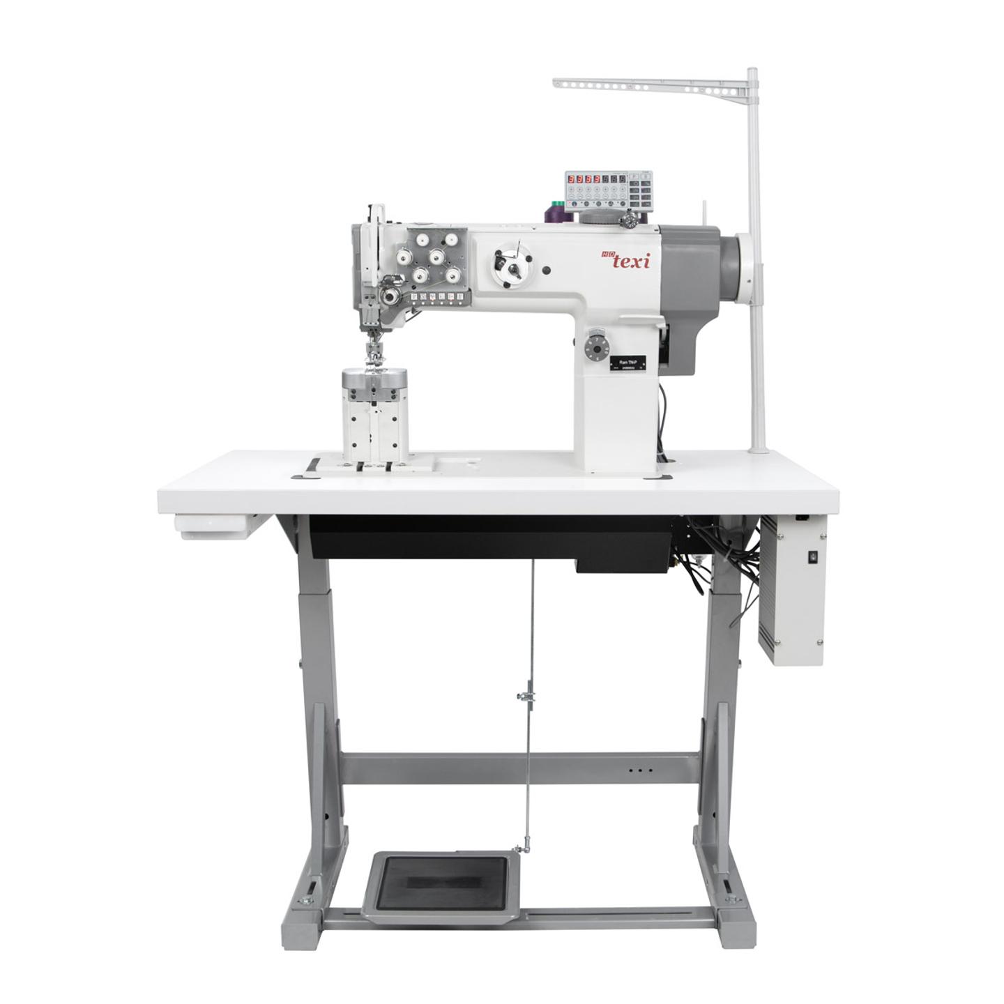 Double needle heavy duty postbed sewing machine with unison feed - complete set