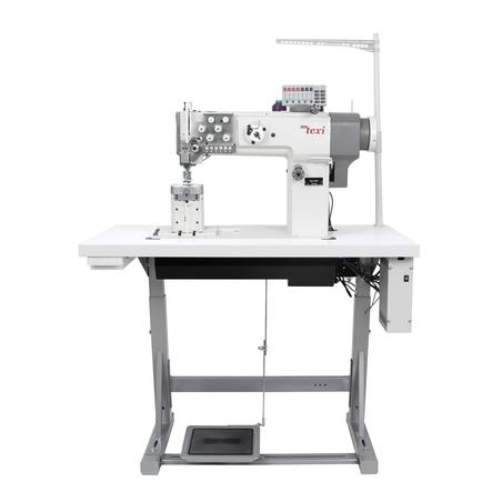 Double needle heavy duty postbed sewing machine with unison feed - complete set