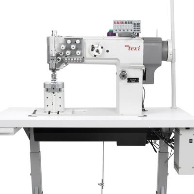 Double needle heavy duty postbed sewing machine with unison feed - complete set