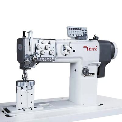 Automatic double needle heavy duty postbed sewing machine with unison feed - head only