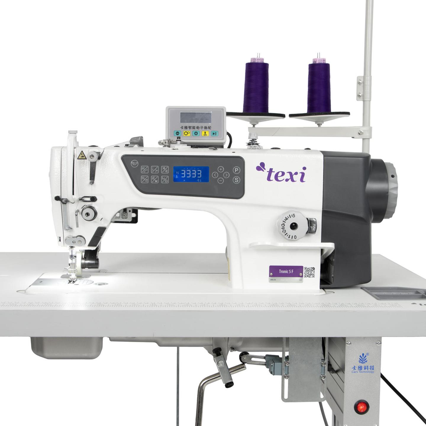 Automatic single needle lockstitch machine TEXI TRONIC 5F, light and medium fabrics with electronic puller