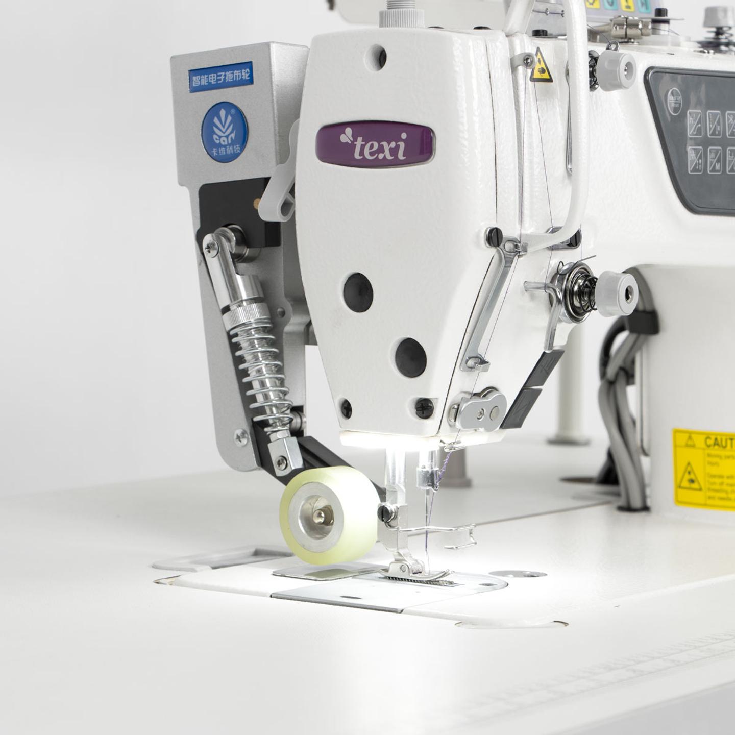 Automatic single needle lockstitch machine TEXI TRONIC 5F, light and medium fabrics with electronic puller