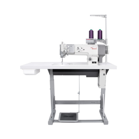 Lockstitch machine for sewing thick fabrics with automatic functions, unison feed and built-in motor - complete set