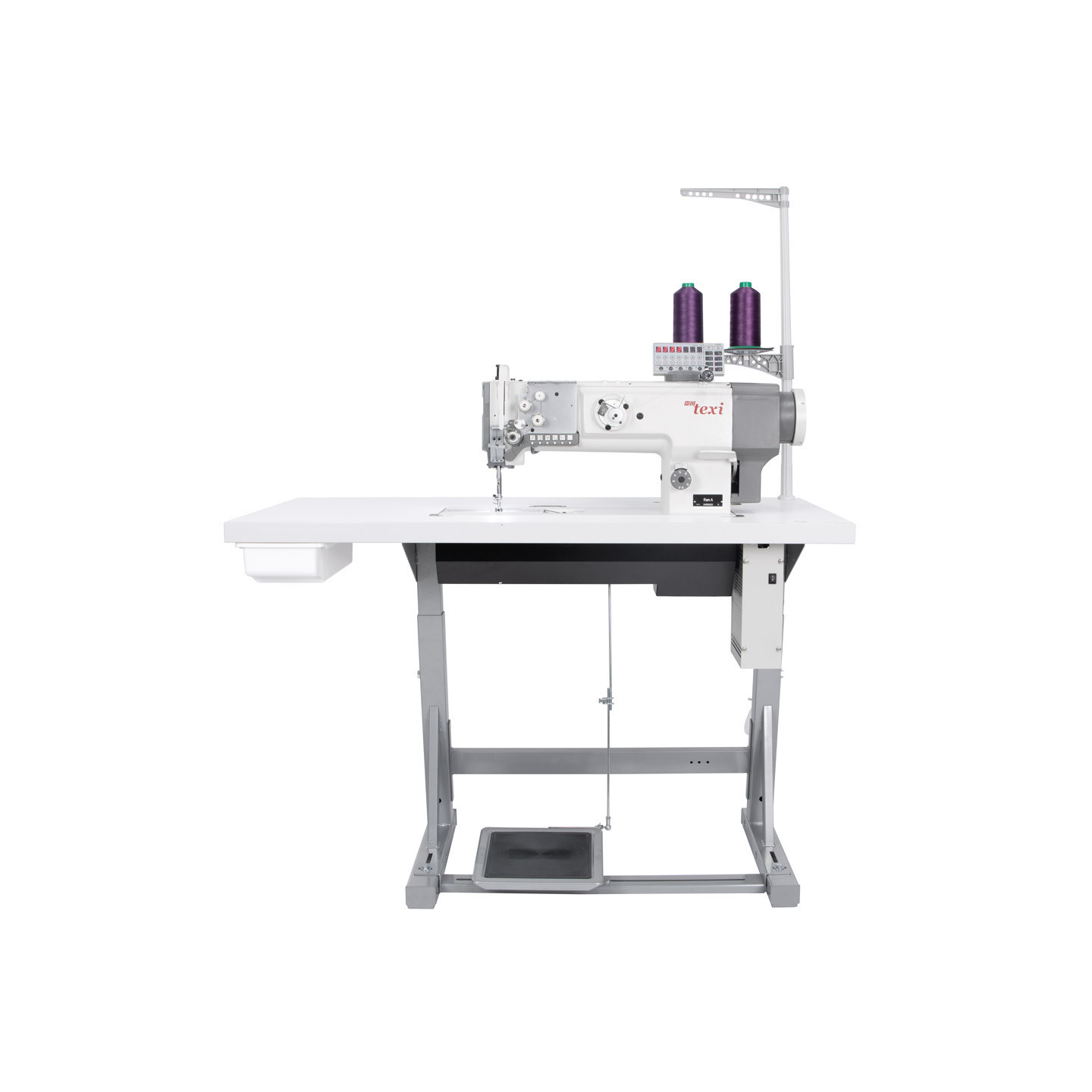 Lockstitch machine for sewing thick fabrics with automatic functions, unison feed and built-in motor - complete set