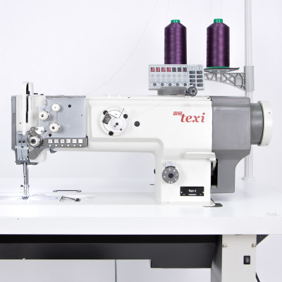 Lockstitch machine for sewing thick fabrics with automatic functions, unison feed and built-in motor - complete set